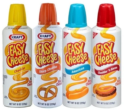 Nabisco Kraft Easy Cheese American,Sharp Cheddar,Cheddar n Bacon PICK ONE BOTTLE