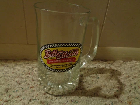 VINTAGE - BILL ELLIOTT'S BRAND - AWESOME PRODUCTS - GLASS MUG - 100% GUARANTEED! Cover