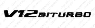 Gloss Black Emblem Badge Logo Letters for Mercedes-Benz V12 Biturbo CL65 G65 AMG - Image 1 of 4