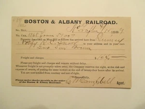 Boston Albany Railroad Postcard 1889 Railway - Picture 1 of 2