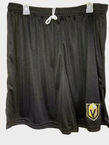0724-1 Mens LAS VEGAS GOLDEN KNIGHTS Polyester Jersey SHORTS Embroidered BLACK Cover