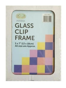7 x 5 x 7" Fotorahmen Clip Glas Poster Rahmenlos Home Office Weihnachtsgeschenk - Bild 1 von 4