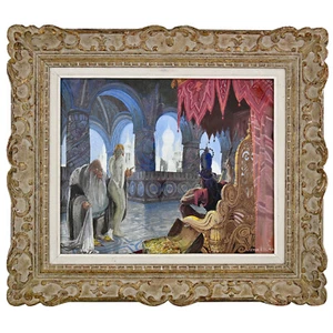 Art Deco watercolor painting king and slave girl. Victor Colma - Picture 1 of 1