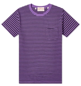 Levi's Vintage Clothing LVC Men's 1950s Sportswear T-shirt Striped Purple Black - Picture 1 of 8