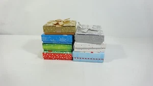 8 Christmas Lindy Bowman Gift Card Lidded Boxes - Inserts - Santa Gold & Silver - Picture 1 of 11