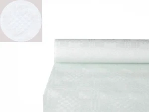 2 Papiertischdecken mit Damastprägung 50 m x 1m weiss weiß auf Rolle Tischdecke - Bild 1 von 1