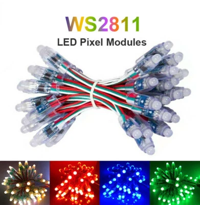 DC 5V 12V WS2811 Full Color LED Pixels String Lights Digital Addressable Module - Image 1 of 4