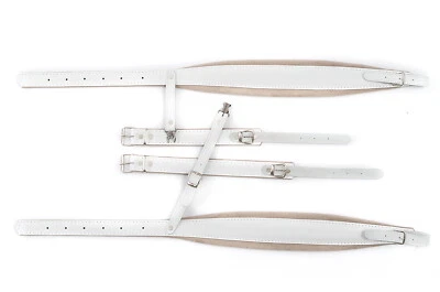 Correas de hombro acordeón cuero genuino de nueva calidad 96,80,72 bajos cinturones blancos Foto 1 de 4
