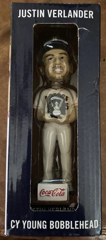 Justin Verlander Houston Astros 2019 AL Cy Young Bobblehead SGA - Coca Cola Cover