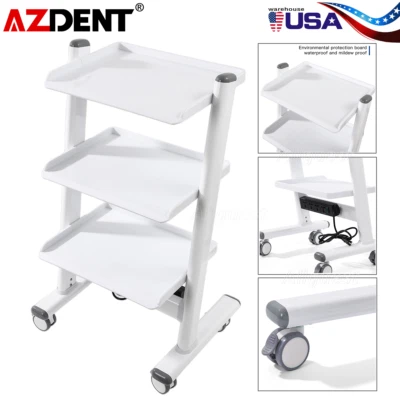 Dental Mobile Medical Instrument Cart Rolling Trolley Equipped with Power Socket