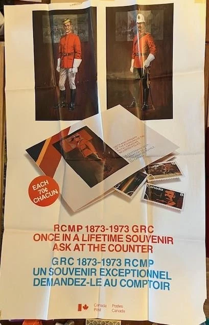 Canada post office new issue poster oversize 1973 RCMP [765 - Image 1 of 1