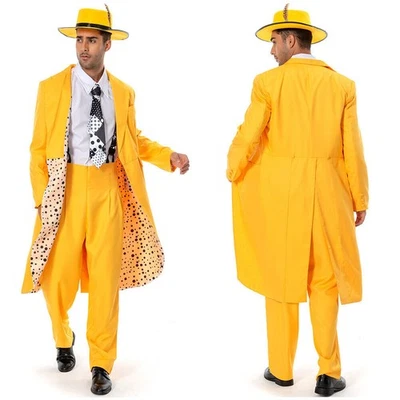 Traje Amarillo Carrey Disfraz Cosplay Hombres Uniforme Trajes Halloween Foto 1 de 4