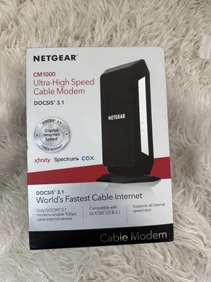 Cable módem negro NETGEAR CM1000 ultra alta velocidad DOCSIS 3.1 Foto 1 de 4