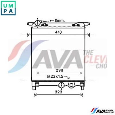 RADIATOR ENGINE COOLING VNA2325 FOR SKODA VW SEAT CPGA/CHYB/CHYA 1.0L 3cyl 1.0L - Image 1 of 4