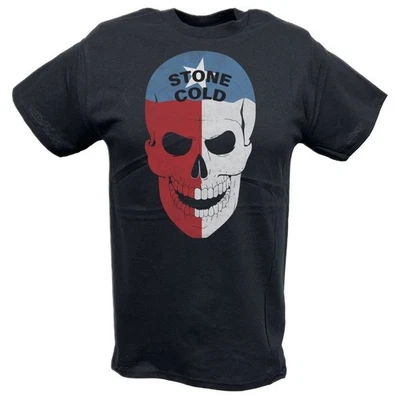 Stone Cold Steve Austin Texas Skull Mens Black T-shirt - Image 1 of 4