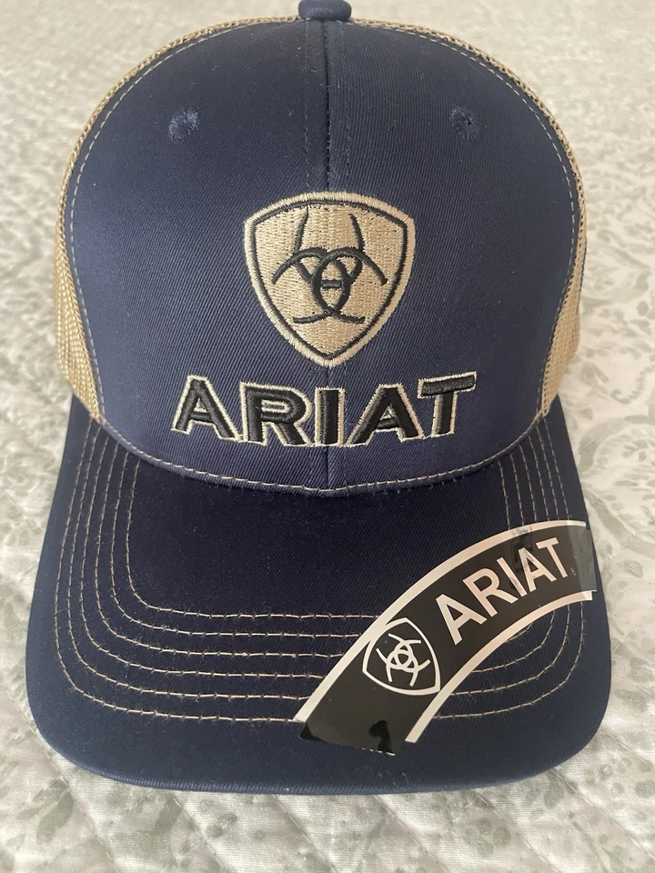 Ariat 男式盾牌标志网眼背面可调帽 — 第 1/3 张图片