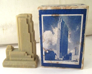 Vintage ART DECO CASTILE BAR SOAP FIGURAL RCA BUILDING NY in ORIGINAL BOX - Bild 1 von 11