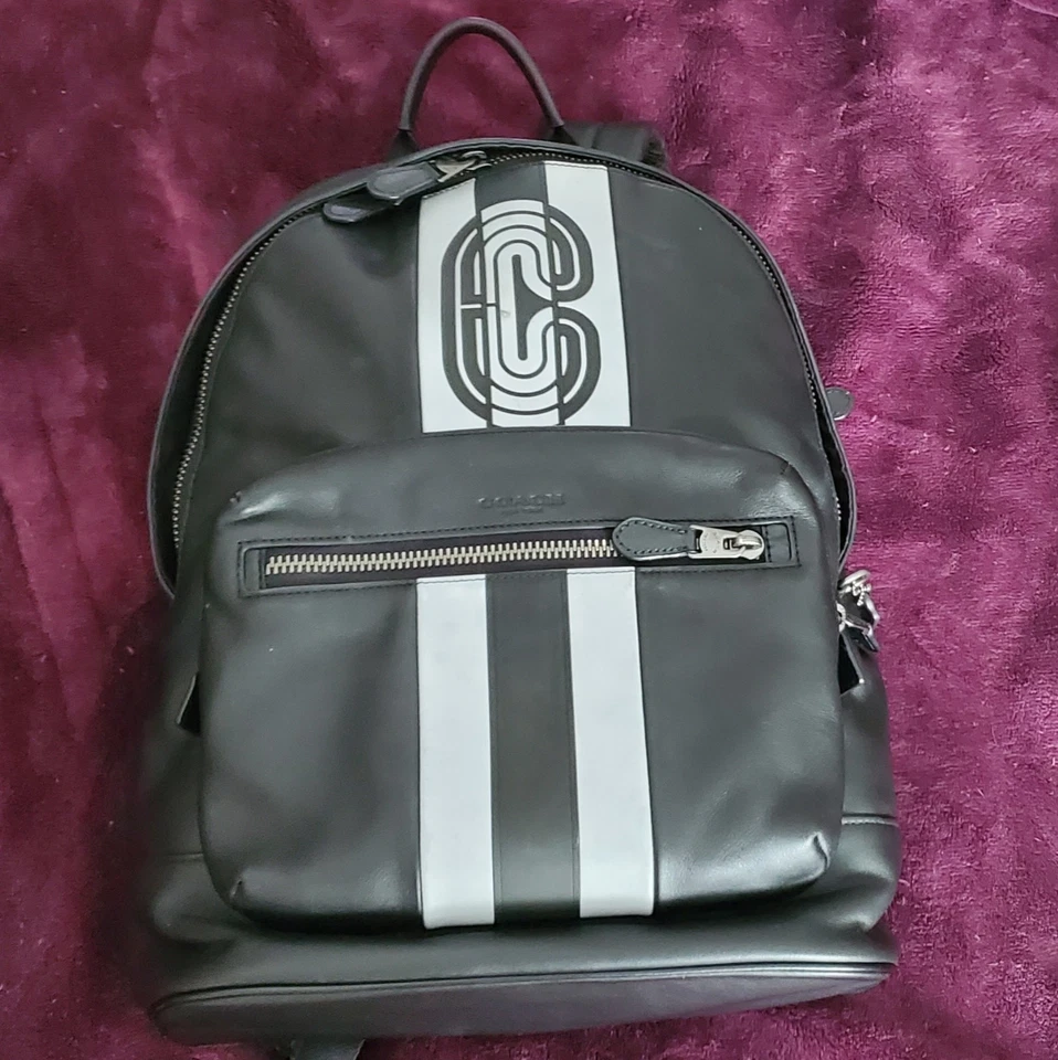 Coach West 3001  Backpack in Signature Canvas with Varsity Stripe