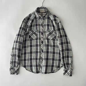 45rpm Men's Cotton Shirt Size 3 Plaid Black Made in Japan - Picture 1 of 9