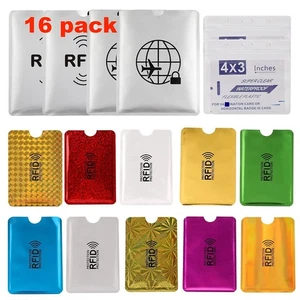 Set 16 Manicotti Blocco RFID (10 Porta Carte di Credito e 4 Protezioni Passaporto)... - Foto 1 di 7