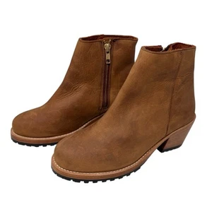 Portland Leather Patina Canyon Ankle Booties Woman 7/37 Brown Zip Boots - Picture 1 of 7