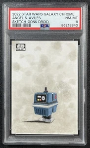 Gonk Droid PSA 8 2022 Topps Chrome Star Wars Galaxy Angel Aviles Auto Sketch 1/1 - Bild 1 von 2