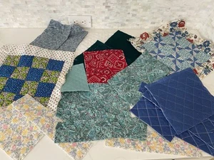 Konvolut Vintage Quilt-/Materialreste, verschiedene Größen/Stoffe - Bild 1 von 8