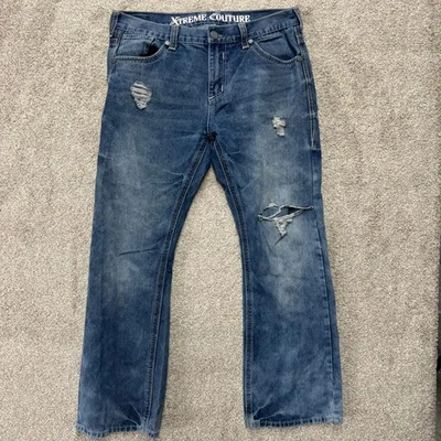 Xtreme Couture Mens Jeans Size 36 Distressed Ripped Denim Blue Wash - Image 1 of 4