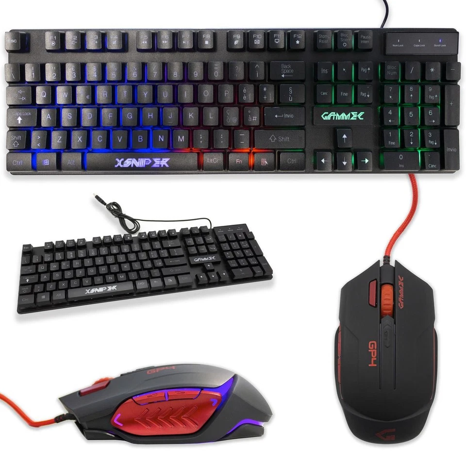 RGB Multimedia Ergonomic Gaming Mouse And Keyboard Kit 3200DPI - Image 1 of 4