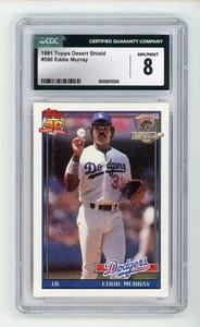 1991 Topps Desert Shield #590 Eddie Murray CGC 8 NM/MINT (KE) - Picture 1 of 1