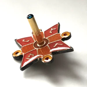 Dreidel giratorio de vidrio fundido y latón Hanukkah de colección ~ Gary Rosenthal (?) - Imagen 1 de 6