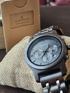 NEW Elegant BOBO BIRD Wooden Watch Mens Stylish Wood Timepiece w/ Box - Picture 1 of 13