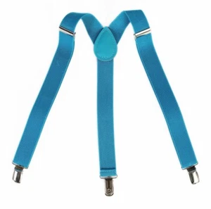 Boys Suspenders Kids Work Elastic Adjustable Solid Straight Clip On Y Back One " - Picture 1 of 10