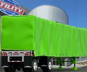 1/64 DCP LIME GREEN UTILITY 53' CURTAIN SIDE ROLL TARP TRAILER - Picture 1 of 5