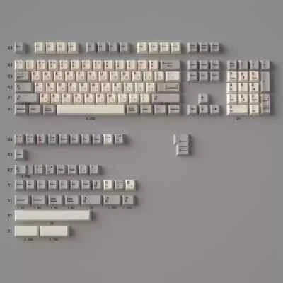 Gray White Russian Keycap 144 Keycaps Cherry PBT Dye-sub for Cherry MX Keyboard - Image 1 of 4