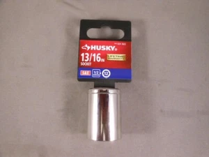 New Husky 13/16" SAE 12 Point Chrome Shallow Socket 1/2" Drive 631-822 Lifetime - Picture 1 of 7
