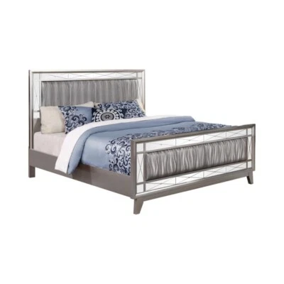 Coaster Queen Bed With Metallic Mercury Finish 204921Q (Bedframe) - Image 1 of 3