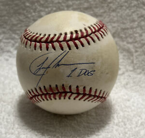 Lance Johnson 1 Dog SIGNED  Autographed Vintage ONL Baseball