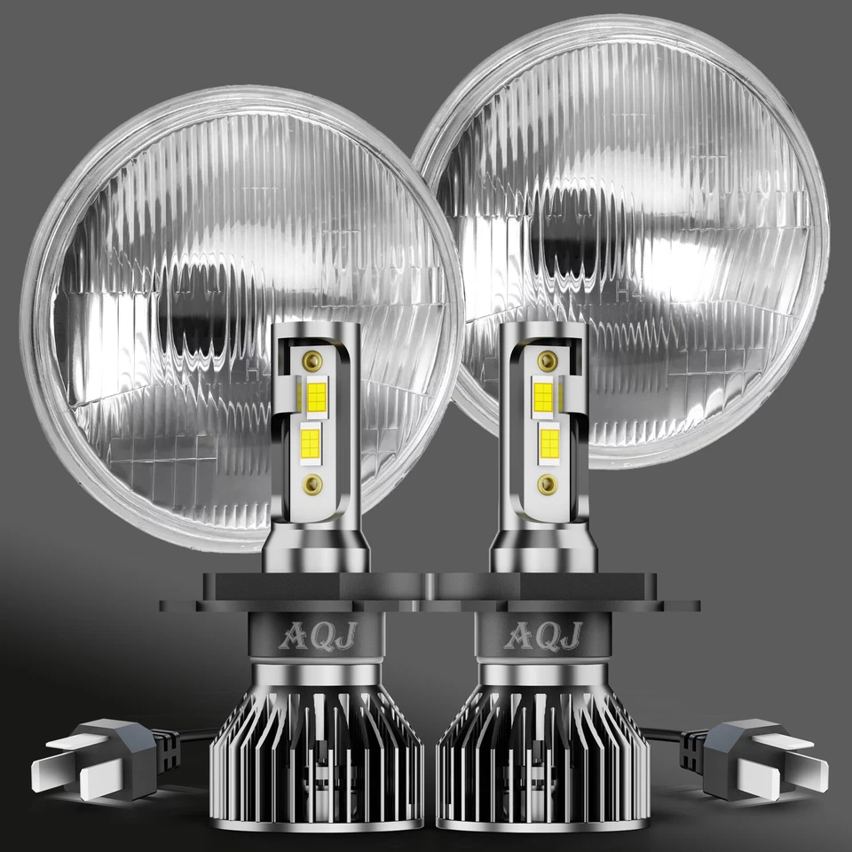 Pair 7'' Inch LED Headlights Hi/Lo Beam For Ford F100 F250 F350 Pickup 1953-1977 Foto 1 de 4