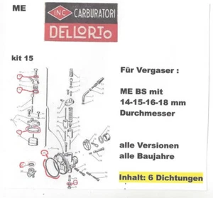 Juego de juntas Dellorto kit15 para serie ME... ver descripción - Imagen 1 de 3