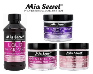 Mia Secret Liquid Monomer 4 oz + Acrylic Powder White, Pink & Natural Pink 2 oz - Picture 1 of 1