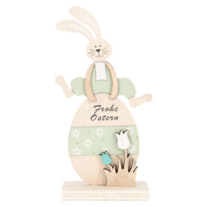  Easter Bunny Posing Wooden Table Centerpiece Home Decoration Office Desk