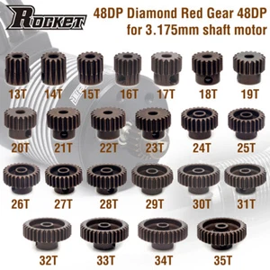 Rocket 48P 3.175mm Metal Pinion Gear 13T-35T for 1/10 1/12 RC Buggy Car Monster - Picture 1 of 7