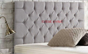 CHESTERFIELD HEADBOARD CHENILLE - SINGLE DOUBLE KINGSIZE SUPERKING - 24 INCH