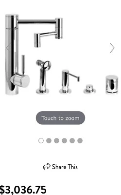 Grifo de cocina Waterstone Hunley con 12 pulgadas Caño articulado 4 piezas Suite Cromo Foto 1 de 4