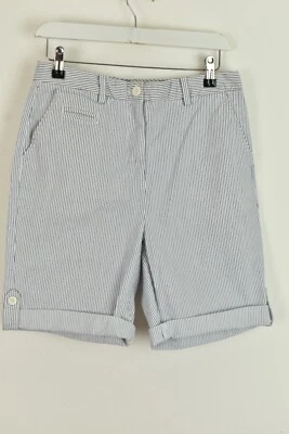 MARKS AND SPENCER White Shorts size W28" Womens Striped Outdoors Outerwear - Image 1 of 4