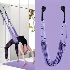 Aerial Yoga Strap Elastic Stretch Door Hanging Yoga Belts Hammock Swing Fitness - Picture 1 of 9