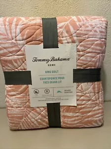 Tommy Bahama home King Quilt 104”X96” Bali Stitch Orange soft touch cozy NEW - Picture 1 of 7