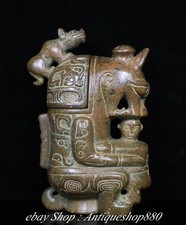 Dynasty Natural Jade Ancient Dragon Beast Cow Bull Animal Pot Incense Burner