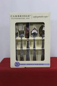 *NEW Cambridge Silversmiths Cubix Sand 20 Piece flatware set Service for 4 - Picture 1 of 5